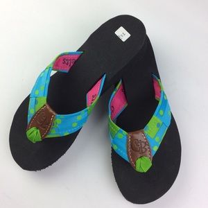 Candi Belts “Sea Grass” interwoven ribbon sandals